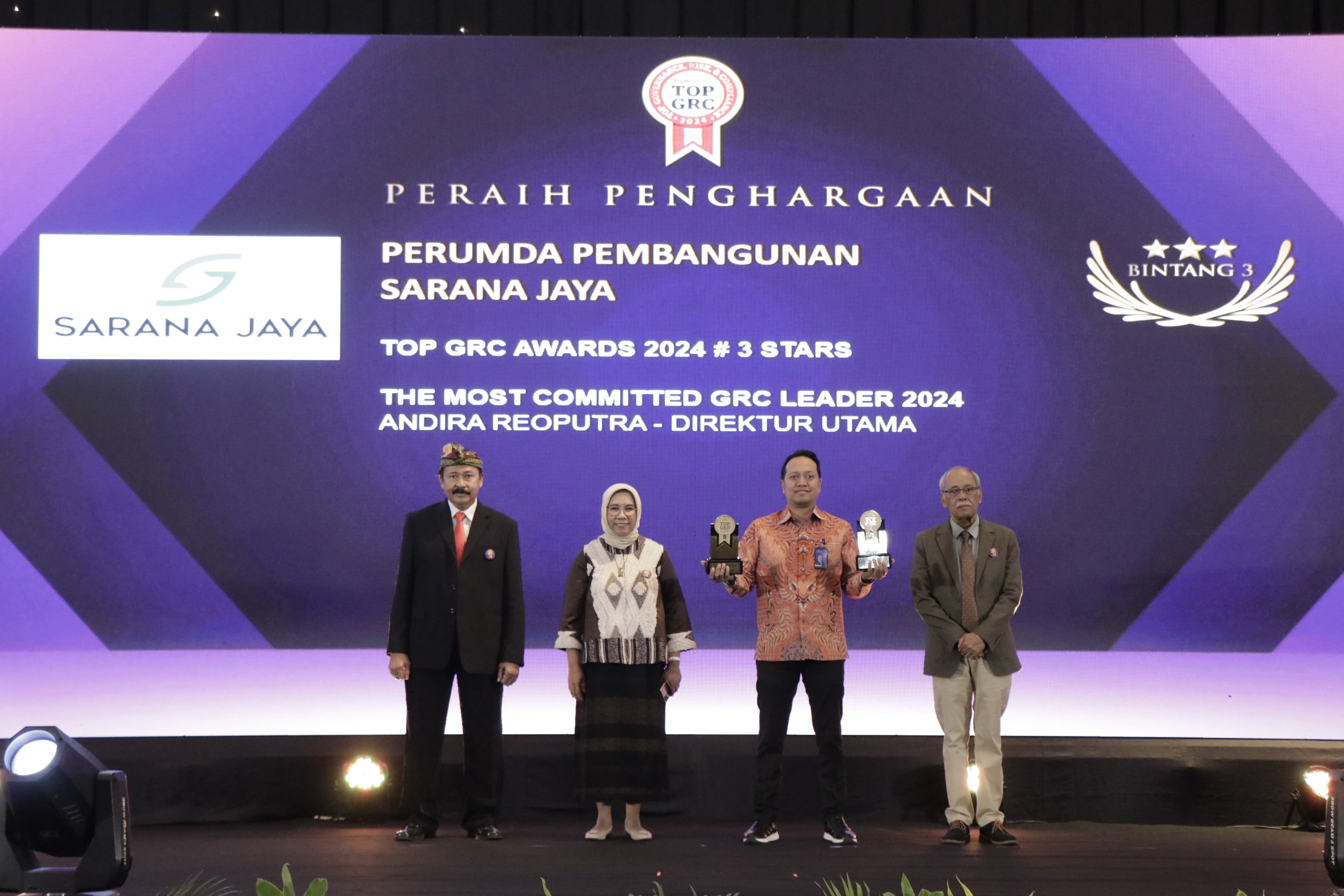 Debut Perdana, Sarana Jaya Raih Penghargaan di Ajang TOP GRC Awards 2024